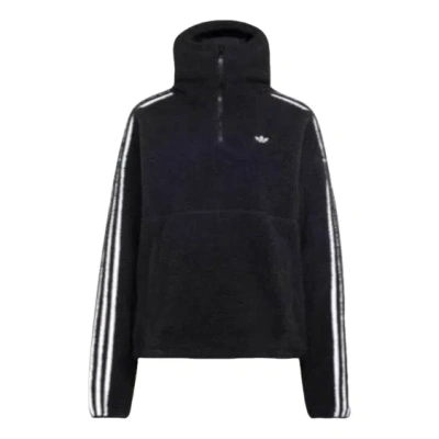Adidas Originals X Jennie Polar-fleece Quarter-zip Hoodie In Black