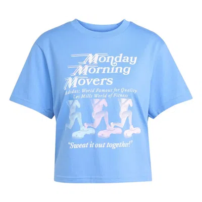 Adidas Originals (wmns) Adidas X Les Mills Movers Graphic T-shirt 'blue Fusion'