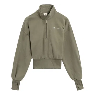 Adidas Originals (wmns) Adidas X Moon Boot Leggrn Crop Half Zip Sweatshirt 'green'