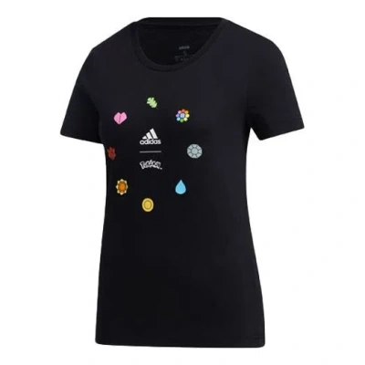 Adidas Originals (wmns) Adidas X Pokemon Crossover Printing Training Sports Short Sleeve Black