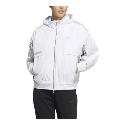 Adidas Originals (wmns) Adidas X Transformers Crossover Cny Solid Color Sports Zipper Splicing Long Sleeves Hooded Ja In Gray