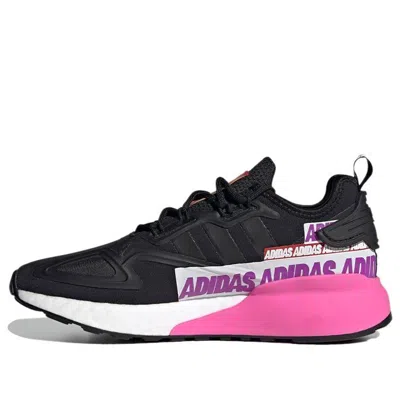 Adidas Originals (wmns) Adidas Zx 2k Boost 'wordmark Heel Stripe - Black Pink'