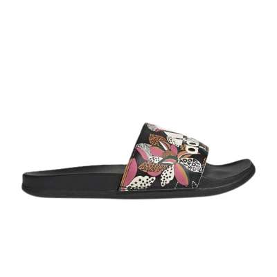 Pre-owned Adidas Originals Wmns Adilette Comfort Slide 'floral' In Black
