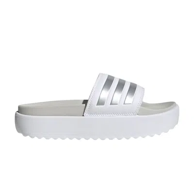 Pre-owned Adidas Originals Wmns Adilette Platform Slide 'white Zero Metallic'