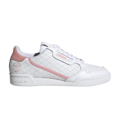 Pre-owned Adidas Originals Wmns Continental 80 'world Famous For Quality - True Pink' In White