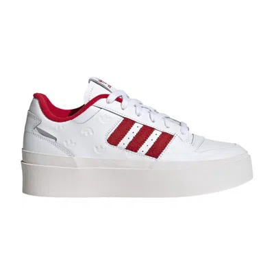 Pre-owned Adidas Originals Wmns Forum Bonega 'allover Debossed Trefoils - White Scarlet'