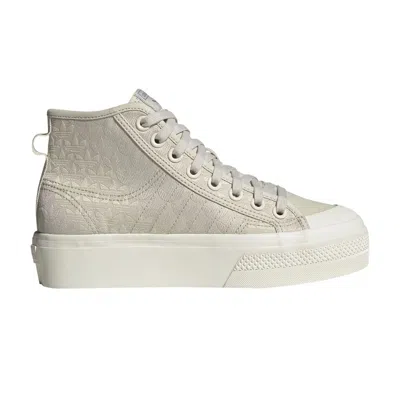 Pre-owned Adidas Originals Wmns Nizza Platform Mid 'elegant Trefoils' In Grey