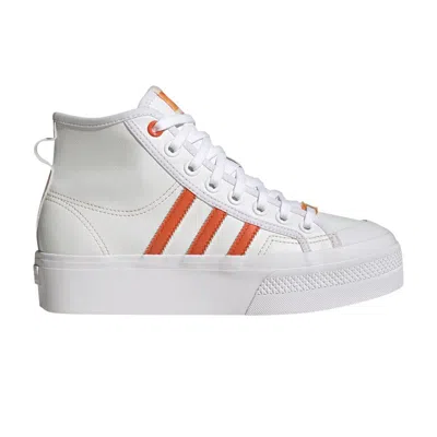 Pre-owned Adidas Originals Wmns Nizza Platform Mid Vegan 'white Bliss Orange'