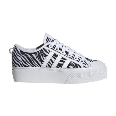 Pre-owned Adidas Originals Wmns Nizza Platform 'zebra' In White