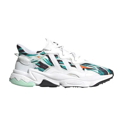 Pre-owned Adidas Originals Wmns Ozweego 'geometric Jungle Leaf Print' In White