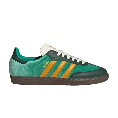 Pre-owned Adidas Originals Wmns Samba Og 'green Preloved Yellow Velvet'