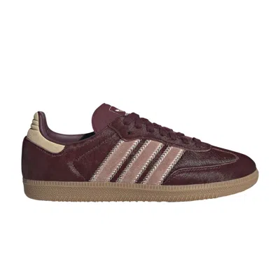 Pre-owned Adidas Originals Wmns Samba Og 'pony Hair Pack - Maroon' In Red
