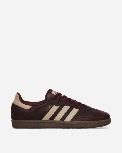 Adidas Originals Samba Og "maroon/crystal Sand/gold Metallic" Sneakers In Brown