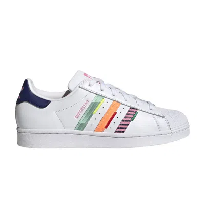 Pre-owned Adidas Originals Wmns Superstar 'multi Jagged Stripes' In White
