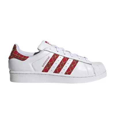 Pre-owned Adidas Originals Wmns Superstar 'plaid' In White
