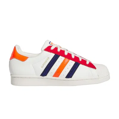 Pre-owned Adidas Originals Wmns Superstar 'scarlet Solar Red Chenille' In Cream