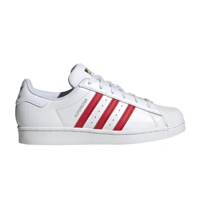 Pre-owned Adidas Originals Wmns Superstar 'white Better Scarlet'