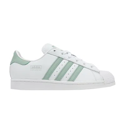 Pre-owned Adidas Originals Wmns Superstar 'white Hazy Green'