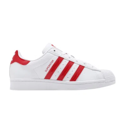 Pre-owned Adidas Originals Wmns Superstar 'white Scarlet'