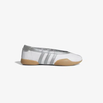 Adidas Originals Taekwondo Mei Ballet Metallic Leather-trimmed Leather Sneakers In Silver
