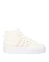 Adidas Originals Woman Sneakers Ivory Size 5.5 Leather, Textile Fibers In White