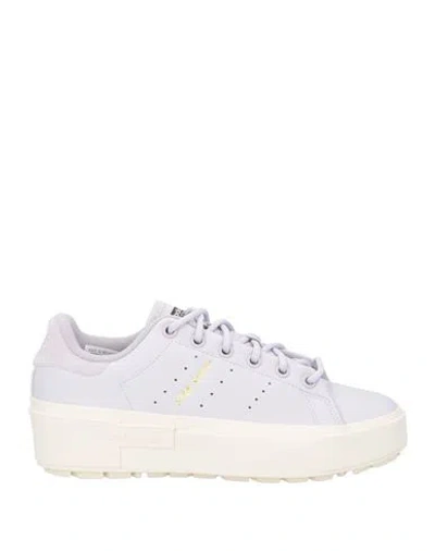 Adidas Originals Logo Stamp Low-top Leather Trainers In Purple