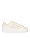 Adidas Originals Woman Sneakers Off White Size 8 Leather, Rubber In Off White
