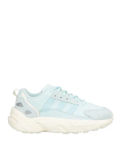 Adidas Originals Woman Sneakers Sky Blue Size 5.5 Leather, Textile Fibers