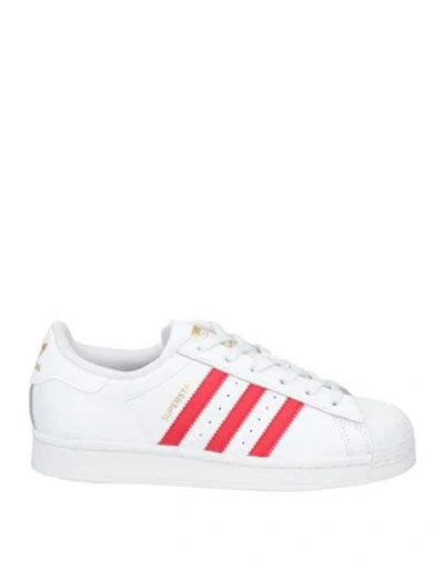Adidas Originals Superstar Sneakers In White And Plum In Colorway/crystal White/solar Red/grey Two