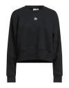 Adidas Originals Women's Originals Essentials Fleece Long Oversized Crewneck Sweatshirt In Black