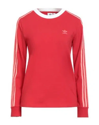 Adidas Originals Woman T-shirt Red Size 10 Cotton, Elastane