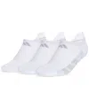 Adidas Originals Women's 3-pk. All Day Training No Show Socks In White,clear Onix Grey,clear Grey