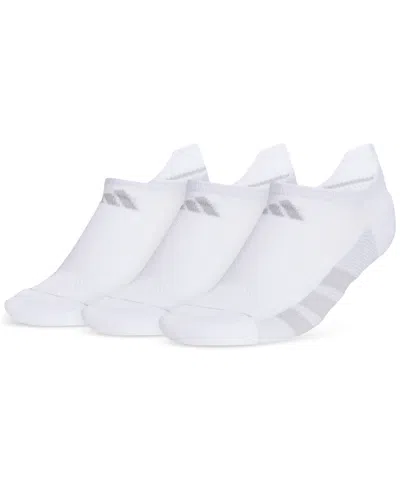 Adidas Originals Women's 3-pk. All Day Training No Show Socks In White,clear Onix Grey,clear Grey