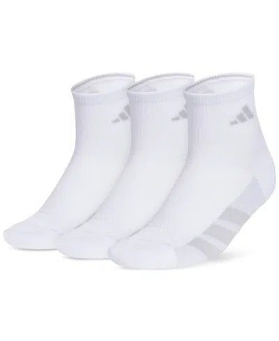 Adidas Originals Women's 3-pk. All Day Training Quarter Socks In White,clear Onix Grey,clear Grey