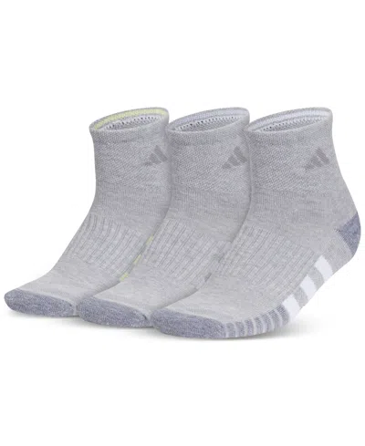 Adidas Originals Women's 3-pk. Cushioned 3.0 Quarter Socks 5159152a In Cool Light Heather,powder Yellow,violet
