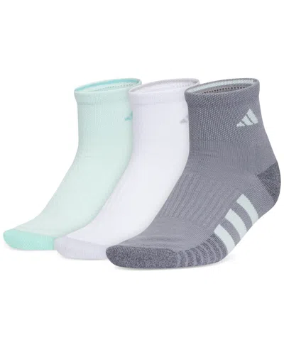 Adidas Originals Women's 3-pk. Cushioned 3.0 Quarter Socks 5160392a In Gray