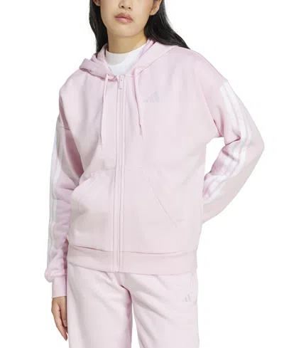 Adidas Originals Women's 3-stripe Logo Zip Hooded Track Jacket