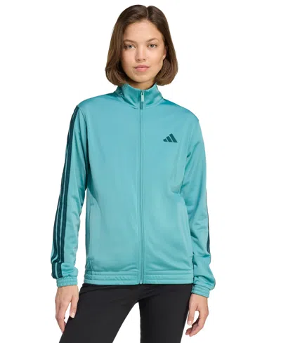 Adidas Originals Women's 3-stripe Tricot Track Jacket, Xs-4x In Blue