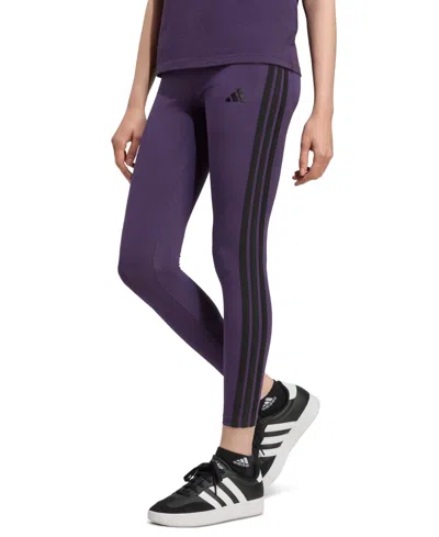 Adidas Originals Women's 3-stripes Leggings In Purple