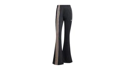 Pre-owned Adidas Originals Women's 3stripes Flared Firebird Track Pants In Black