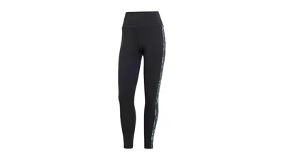 Pre-owned Adidas Originals Women's 3stripes Flower Leggings In Black