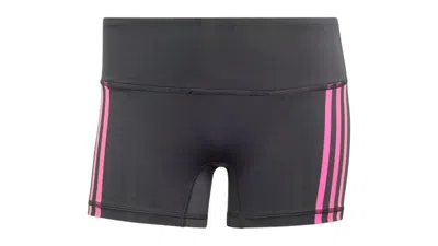 Pre-owned Adidas Originals Women's 3stripes Short Tights In Black/team Shock Pink 2