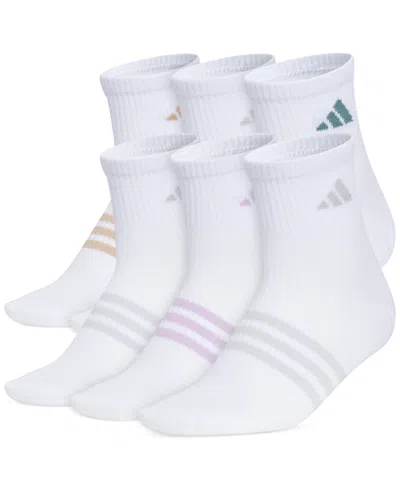 Adidas Originals Women's 6-pk. Superlite 3.0 Quarter Socks 5160377a In White