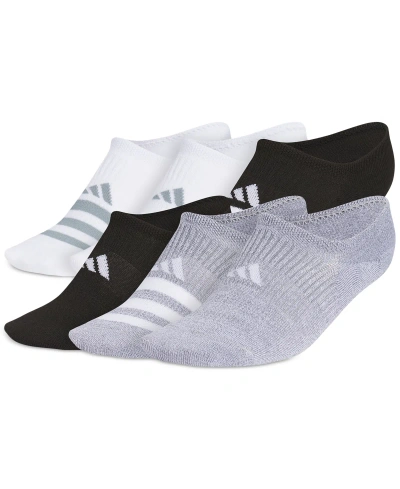 Adidas Originals Adidas 6-pack Superlite No Show Performance Socks In White,coollighththr,black