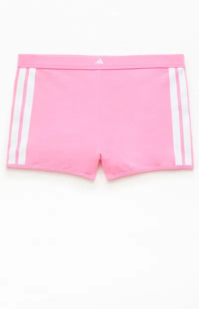 Adidas Originals Women's Active 3-stripes Biker Shorts In Pink