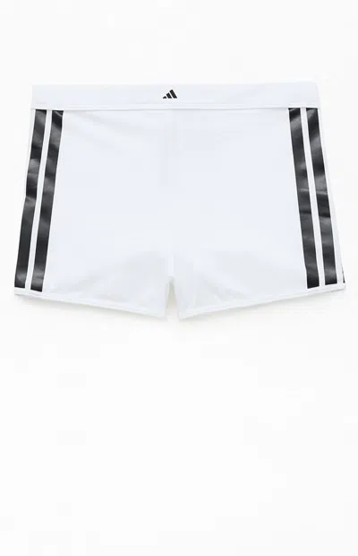 Adidas Originals Women's Active 3-stripes Biker Shorts In White