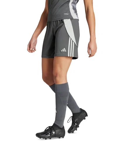 Adidas Originals Women's Active Tiro 24 Performance Drawstring Shorts In Medium Grey