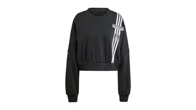 Pre-owned Adidas Originals Women's Adibreak Cropped Sweatshirt In Black
