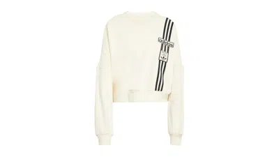 Pre-owned Adidas Originals Women's Adibreak Cropped Sweatshirt In Cream White
