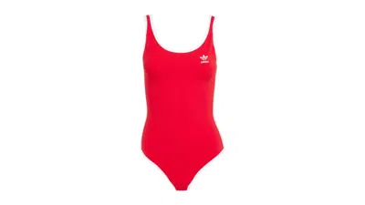 Pre-owned Adidas Originals Women's Adicolor 3stripes Bodysuit In Better Scarelet Red